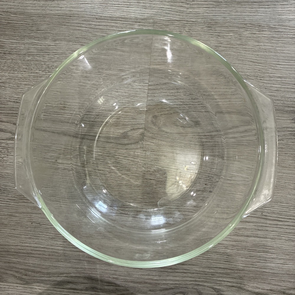 PYREX #344 Straight Side 8.25" Clear Glass Mixing Bowl Handles 3Qt Oven Ware